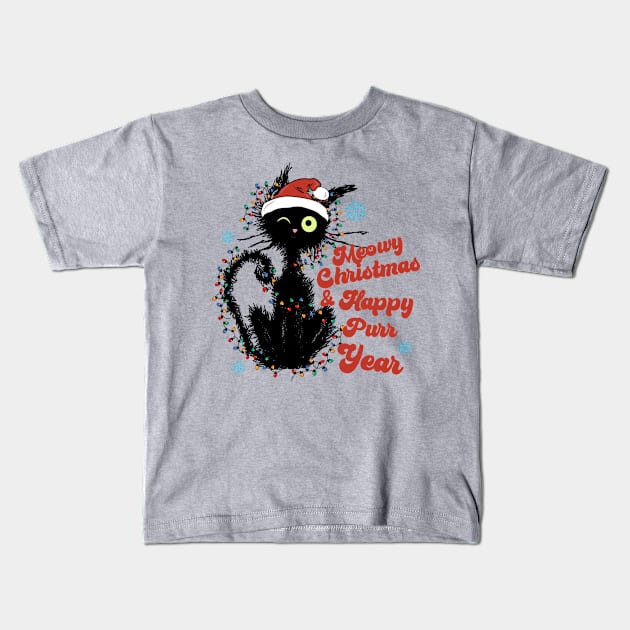 Funny Christmas gift for cat lovers 🎁 Kids T-Shirt by Anonic